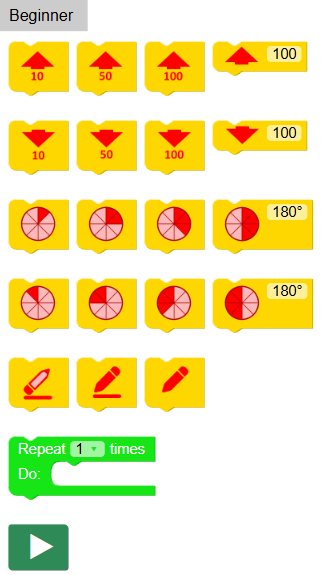 Beginner blocks palette